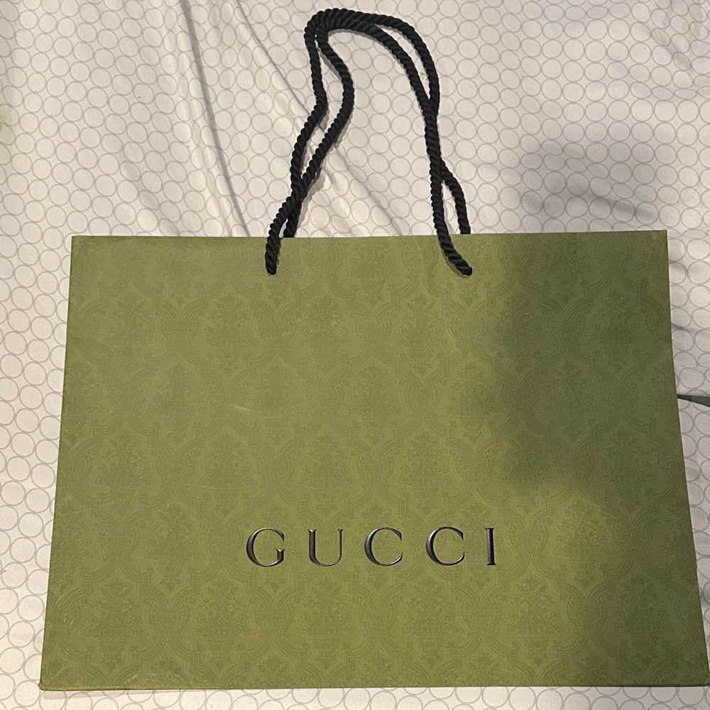 Gucci Olive Green Tote with Black Handles